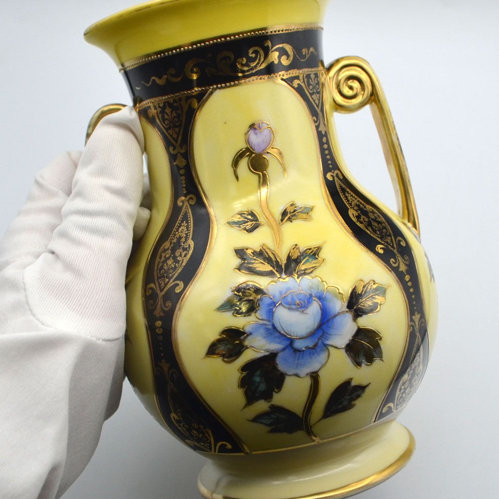 訳あり アンティーク雑貨 花瓶 Noritake オールドノリタケ 金