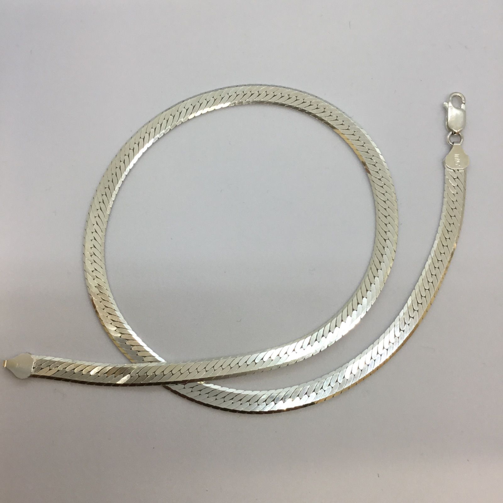 ゴージャス 極美品 !! イタリア製 ／ ヘリンボーンチェーン シルバー 
