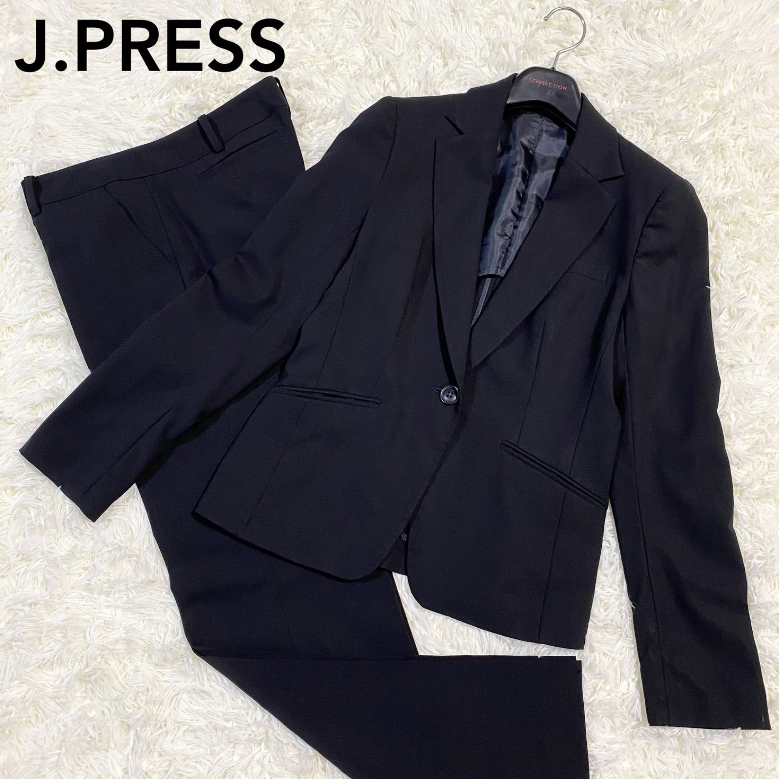 J.PRESS】ジェイプレス パンツスーツ セットアップ 背抜き 黒 サイズ9