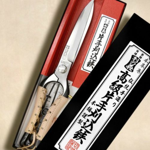 みきかじや村 刈込鋏 片手 両刃 本革巻 270mm 金止 おの