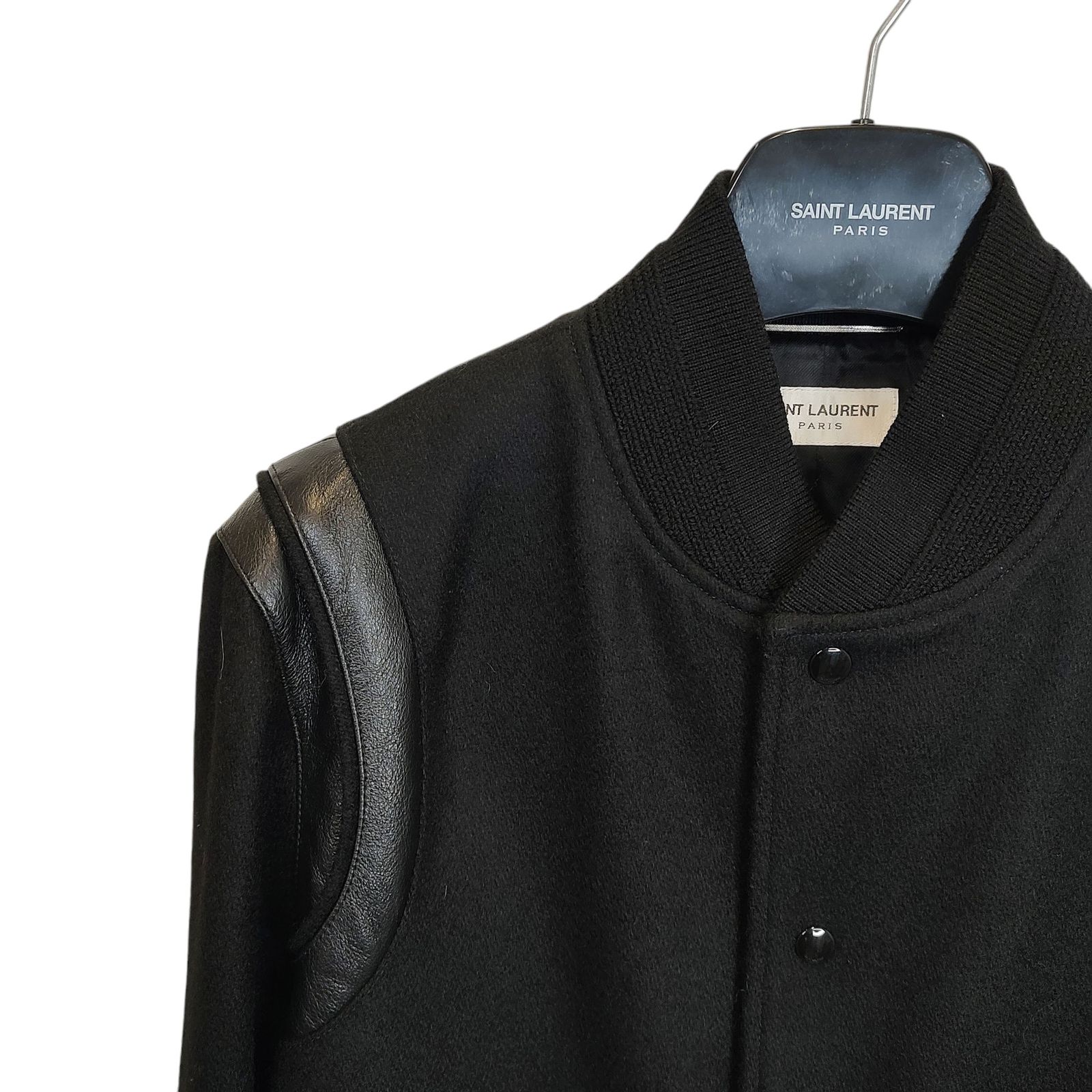 SAINT LAURENT PARIS サン ローラン パリ Teddy Jacket ウール レザー 