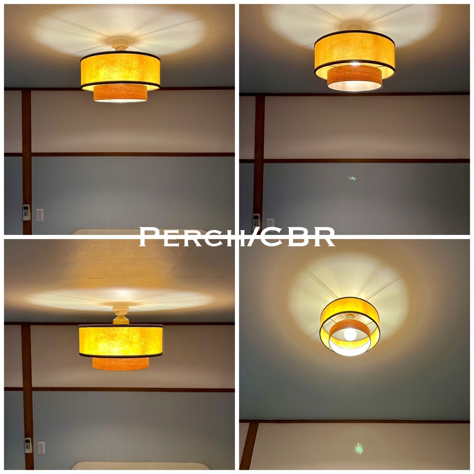 天井照明 Perch/CBR シーリングライト E26 LED レトロインテリア シーリングライト Wicker/CBR 照明 天井 ウィッカー編み和紙