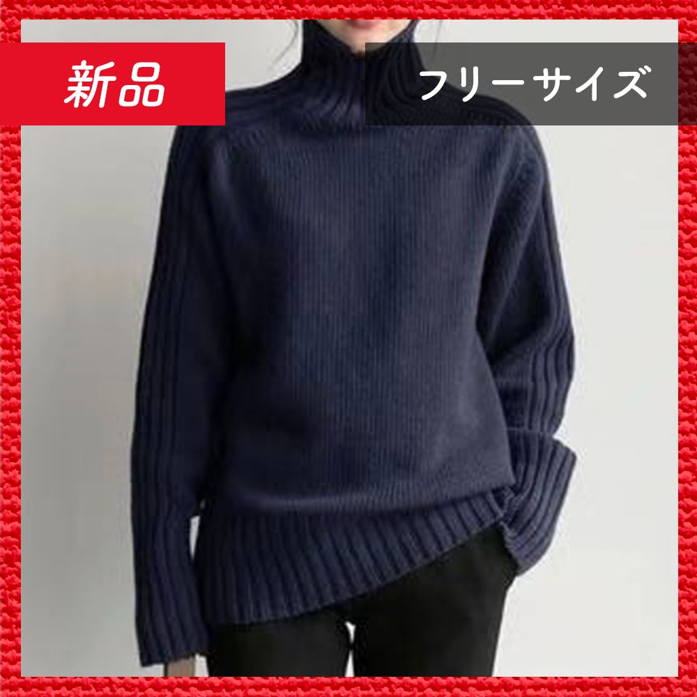 ネイビー リブ編み セーター サイズ10 ネイビー リブ編み セーター サイズ10