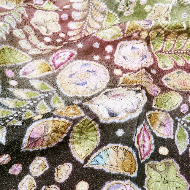 【中古】 シチリアの風 アーモンドの花咲く島より/北の杜編集工房/ほんともこ 特選 訪問着 着物 中古 袷 桐屋 翠山工房 辻が花 絞り 地模様 金