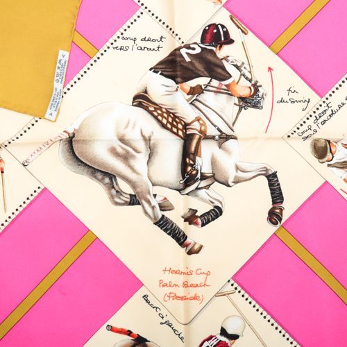 エルメス HERMES スカーフ カレ90 シルク LE MONDE DU POLO ポロ