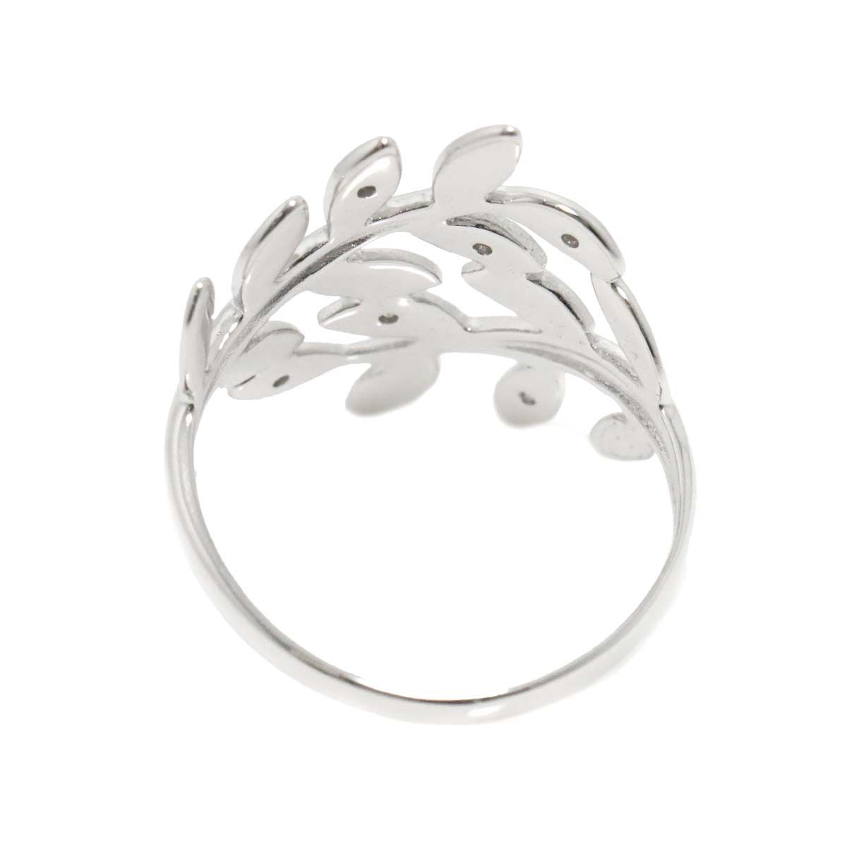 リング 14号 ダイヤ 0.06ct K18 WG ホワイトゴールド 750 指輪 Diamond  