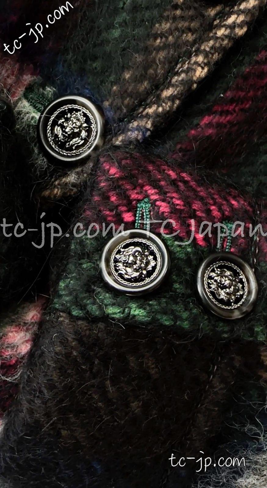 シャネル ジャケット CHANEL グリーン ミックス ウール アルパカ
