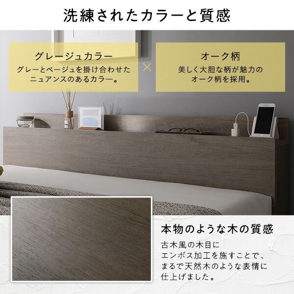 ベッド ローベッド ダブル ベッドフレームのみ グレージュ ロータイプ