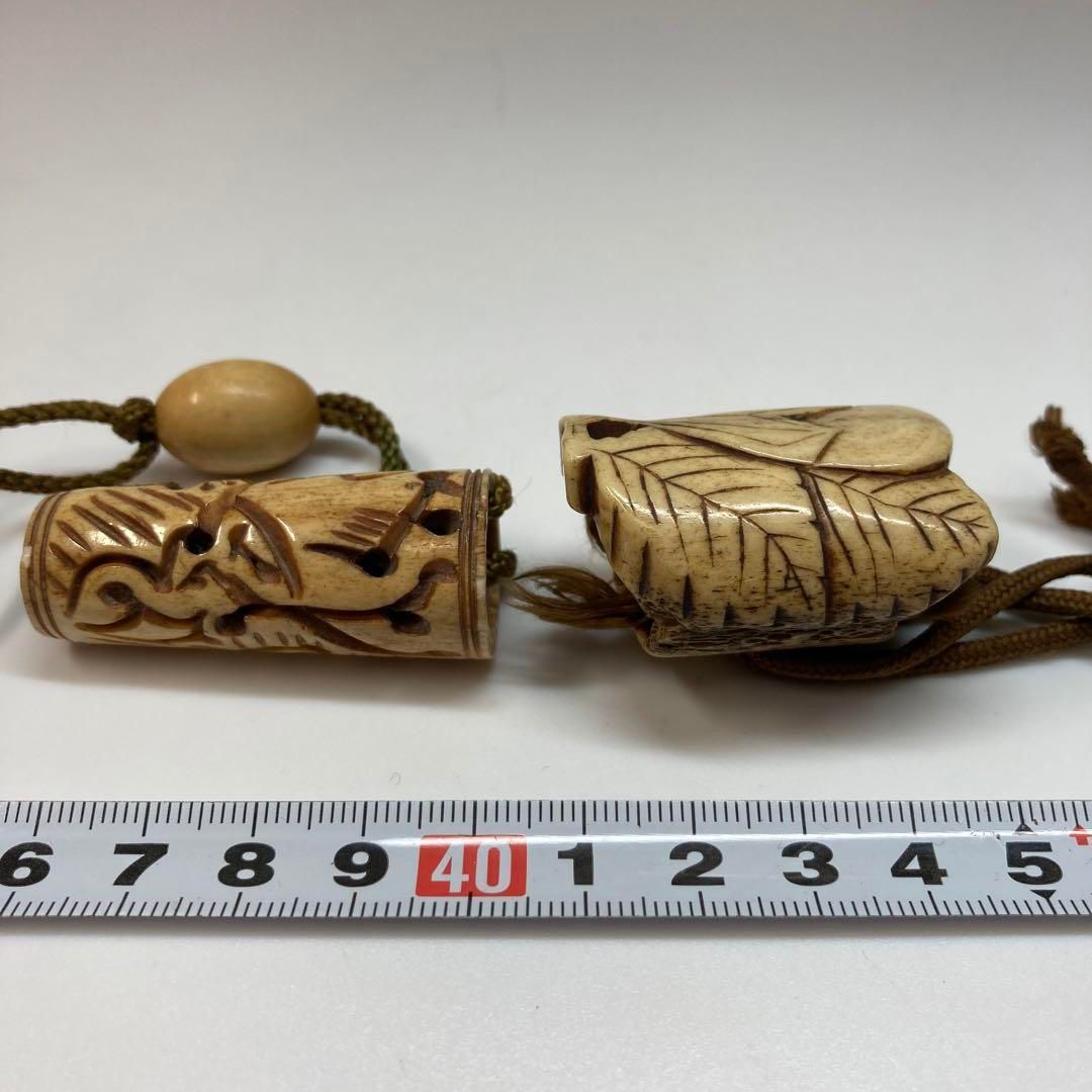 江戸期　骨製根付2点　34g  東Y6-0125ア② 江戸期 骨製根付2点 34g 東Y6-0125ア② - メルカリ