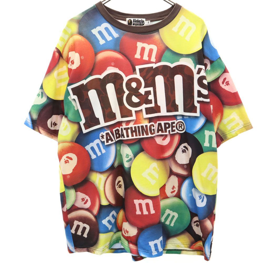 アベイシングエイプ エムアンドエムズ コラボ 総柄 半袖 Tシャツ 2XL A BATHING APE Mu0026M’S ビッグサイズ メンズ 古着 【240403】 メール便可