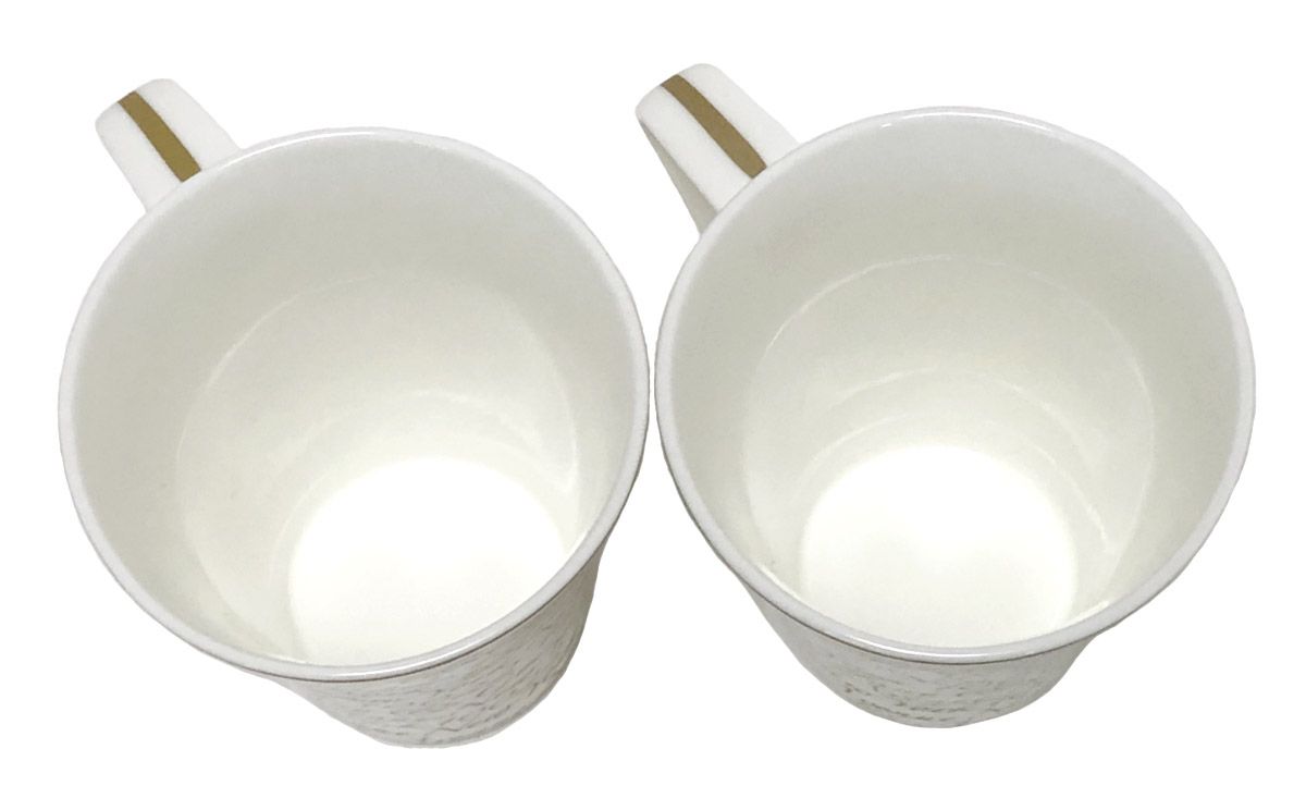 ティファニー ペア マグカップ ホワイト ゴールド ノーツ 未使用 美品 陶器