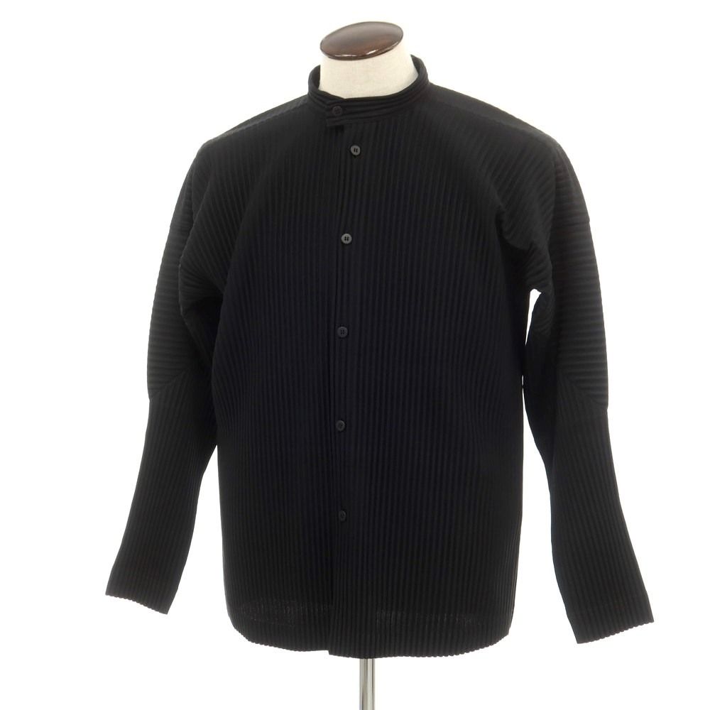 【極美品】オムプリッセ イッセイミヤケ プリーツ 長袖 Tシャツ ブラック 4 極美品】 オム プリッセ イッセイミヤケ カットソー 長袖 プリーツ