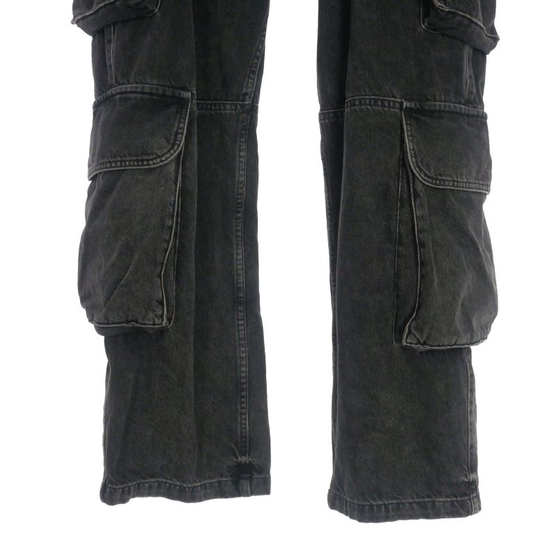 ザラ ZARA デニムカーゴパンツ ジーンズ EU46 ブラック 黒 1538