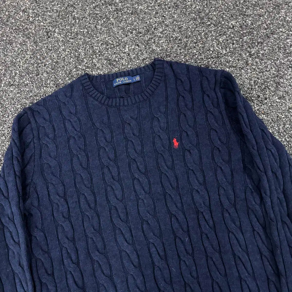 ラルフローレン ドライバーズニット 厚手 ネイビー 赤ポニー 美品