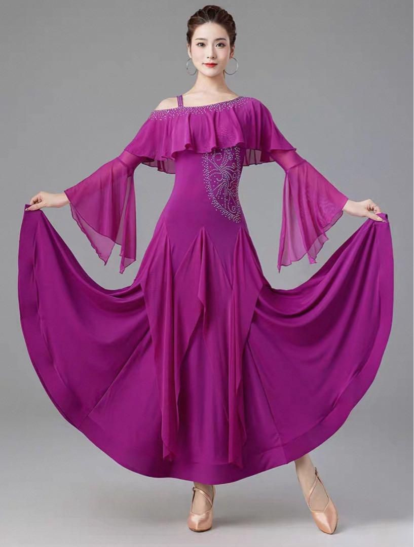 の練習やダンスパーティーに 長袖 シフォン フ スカート LLC-HASEGAWATOSO_COM