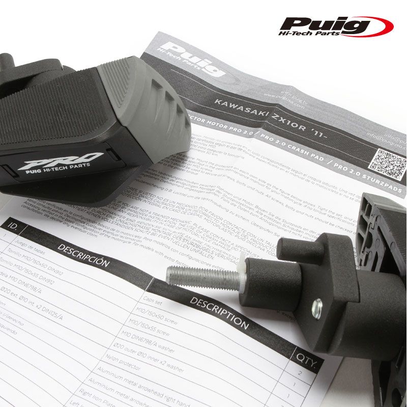 Puig 21428N FRAME SLIDERS [Pro 2.0] Kawasaki ZX-10R (11-25) ZX-10R