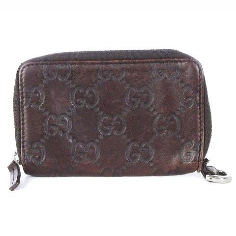 美品　グッチ 小銭入れ ケース GG シマレザー ラウンドジップ　黒 美品 グッチ 小銭入れ ケース GG シマレザー ラウンドジップ 黒 楽天