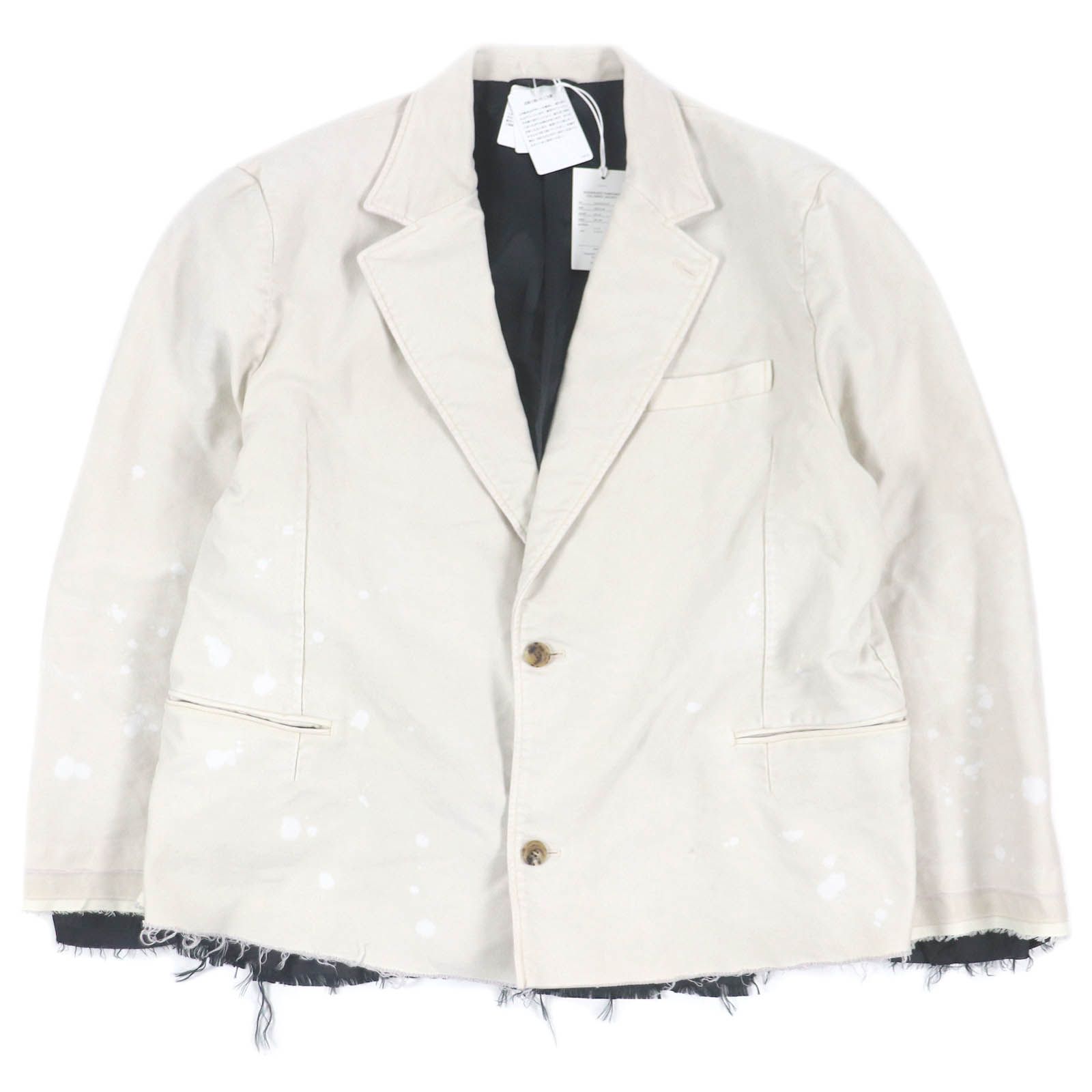 未使用品doublet ダブレット 23AW06JK56 OVER SIZED DAMAGED TAILORED JACKET ダメージ加工 テーラードジャケット ベージュ M 日本製 正規品 メンズ