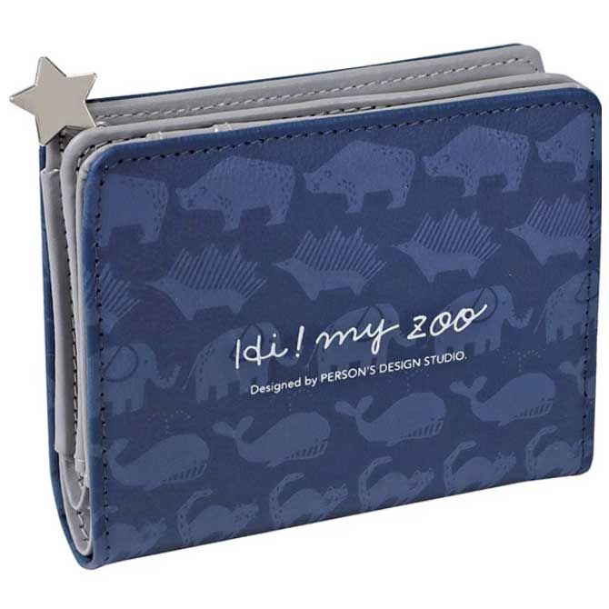 赤字超特価，人気 （まとめ買い）クツワ HI! MY ZOO ウォレット 財布 2つ折りタイプ ネイビー HZ039NB 【3個セット】 財布