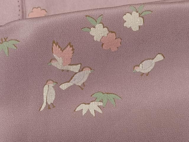 平和屋着物□長襦袢 無双仕立て 花蝶地紋 正絹 逸品 CAAU6557xe