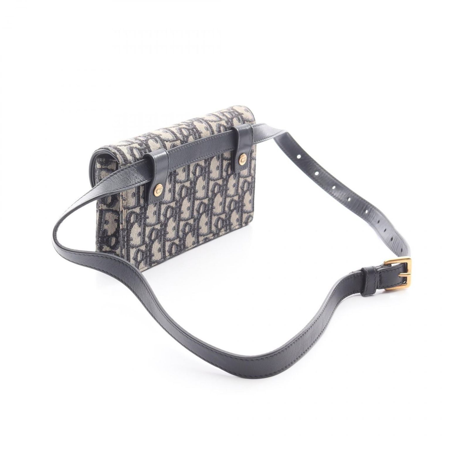 ディオール Dior ウエストバッグ ボディバッグ SADDLE サドル オブリーク ジャガード S5619CTZQ-M928 ネイビー キャンバス レザー オブリーク サドル ベルトバッグ