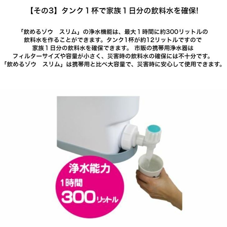断水 非常用浄水器コッくん飲めるゾウスリム