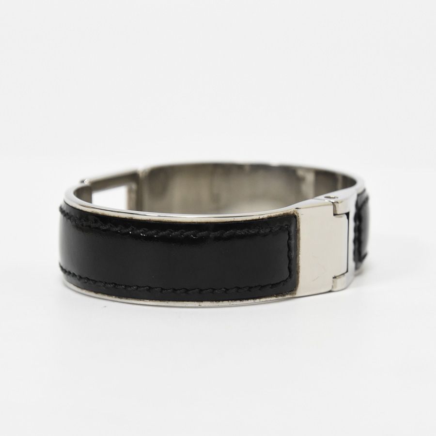 グッチ GUCCI バングル - 金属素材×エナメル（レザー） 黒