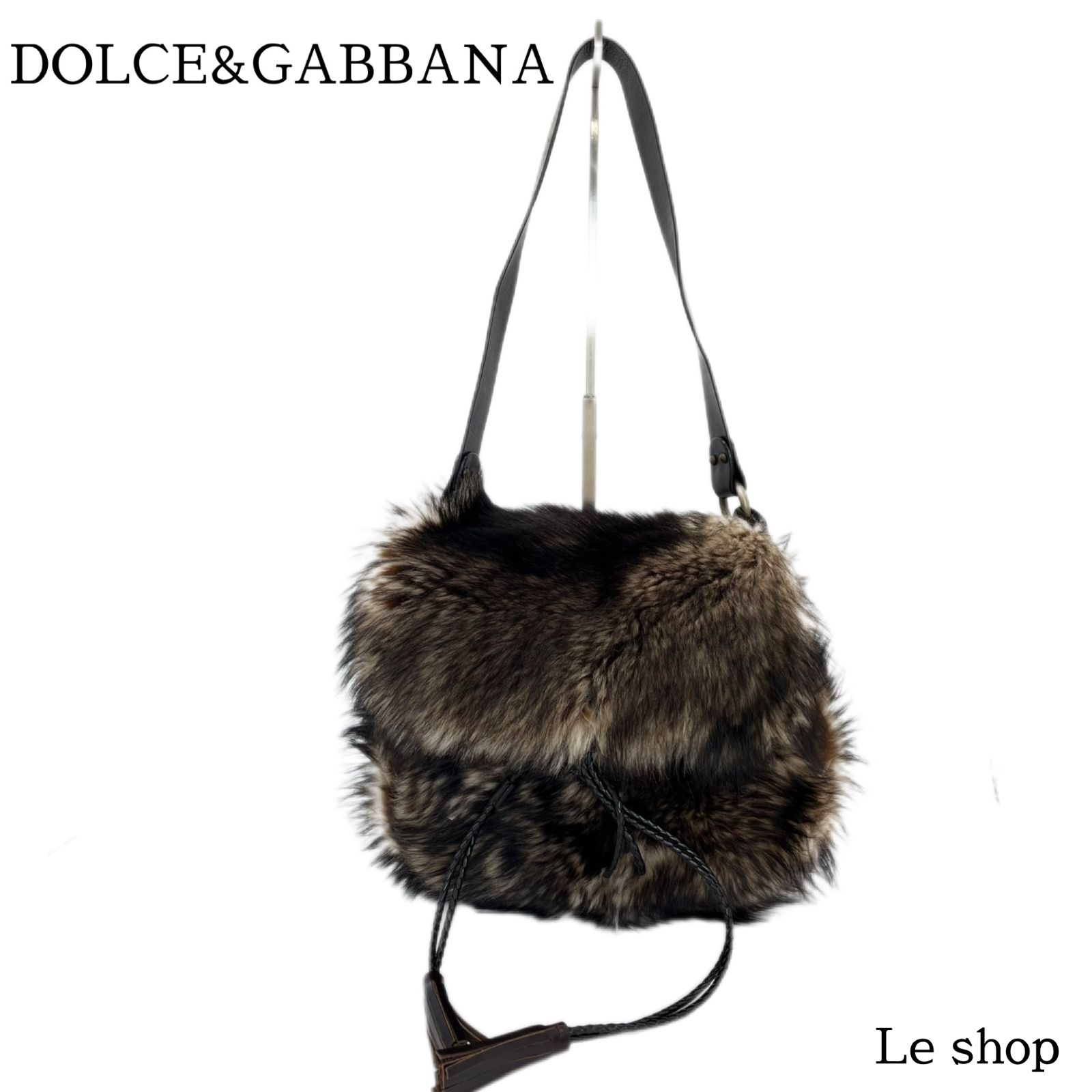 DOLCE&GABBANA ドルガバ ファーショルダーバッグ リバーシブル レザー