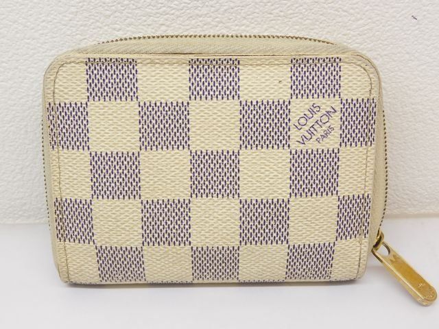 ヴィトン コインケース N63069 SN1018 ジッピー コインパース ダミエ アズール ホワイト 小銭入れ 財布 Louis Vuitton □7E
