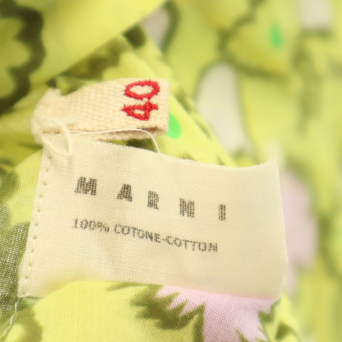 MARNI マルニ イタリア製 花柄 ノースリーブ シャツ 40 イエロー系 