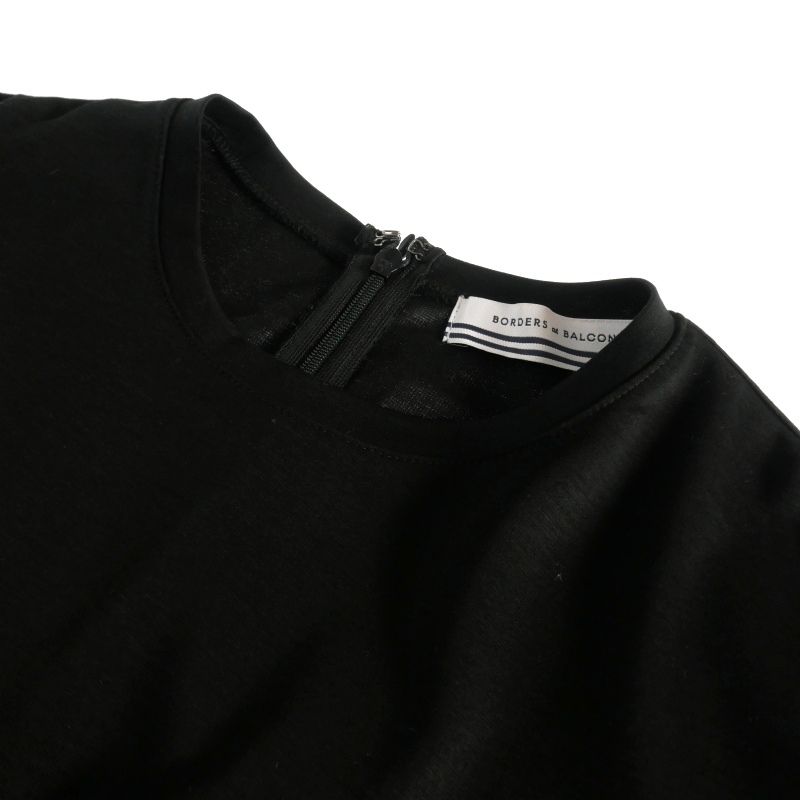 ボーダーズアットバルコニー BORDERS at BALCONY RUFFLED TEE 袖切替ラッフルTシャツ カットソー 36 ブラック 黒 BD1811-2C-04 レディース BORDERS at BALCONY(ボーダーズアットバルコニー) RUFFLED TEE