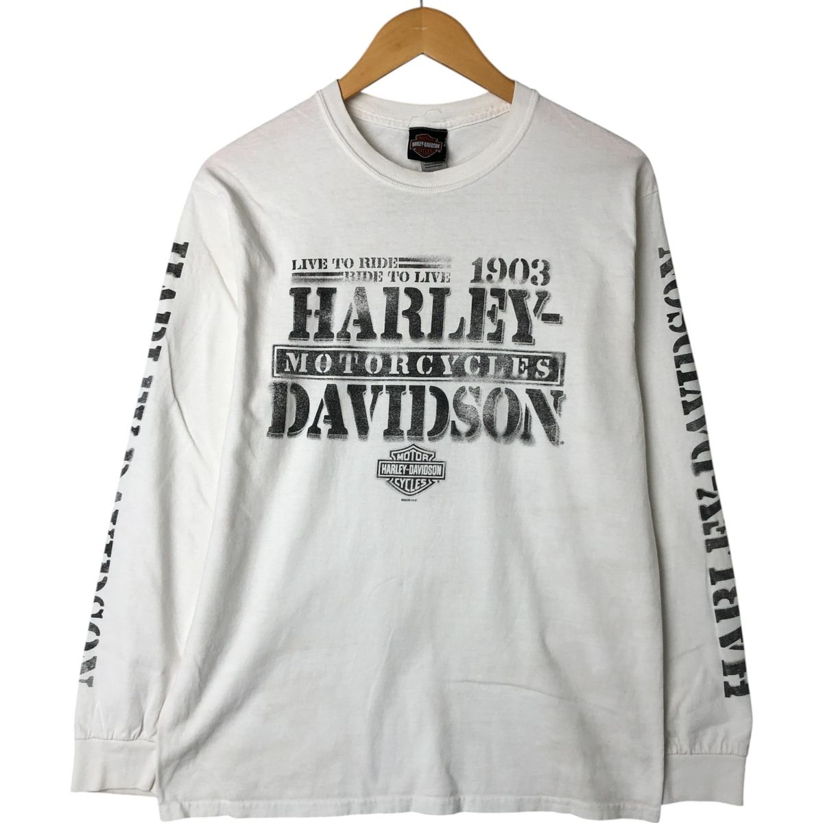 古着 ハーレーダビッドソン Harley-Davidson ロングTシャツ ロンT レディースM相当 /eaa550915 Harley-Davidson/ハーレーダビッドソン】USA製スパイダーロンT