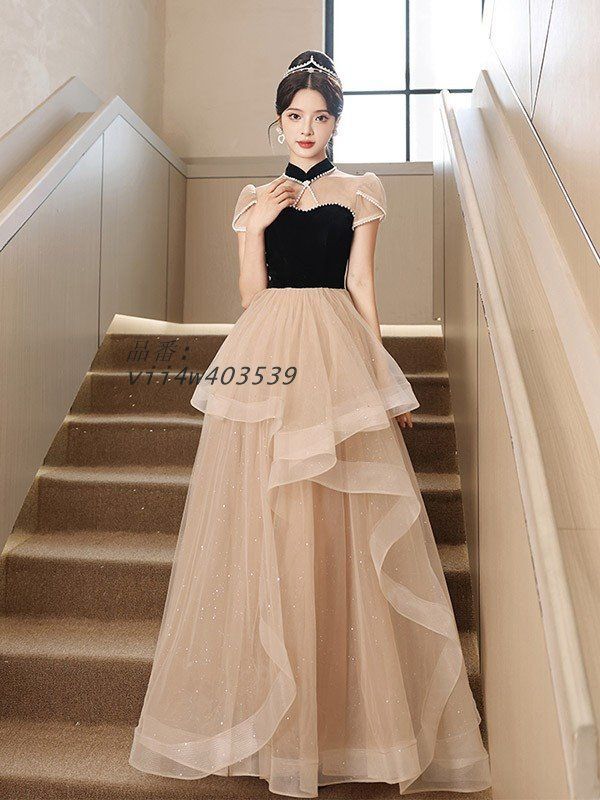 ドレス 大人 ピアノ 発表会 ロング丈 ぽっちゃり 成人式 演奏会 Aライン 二次会 パーティー 女子会 大きい イブニングドレス vii4w403539