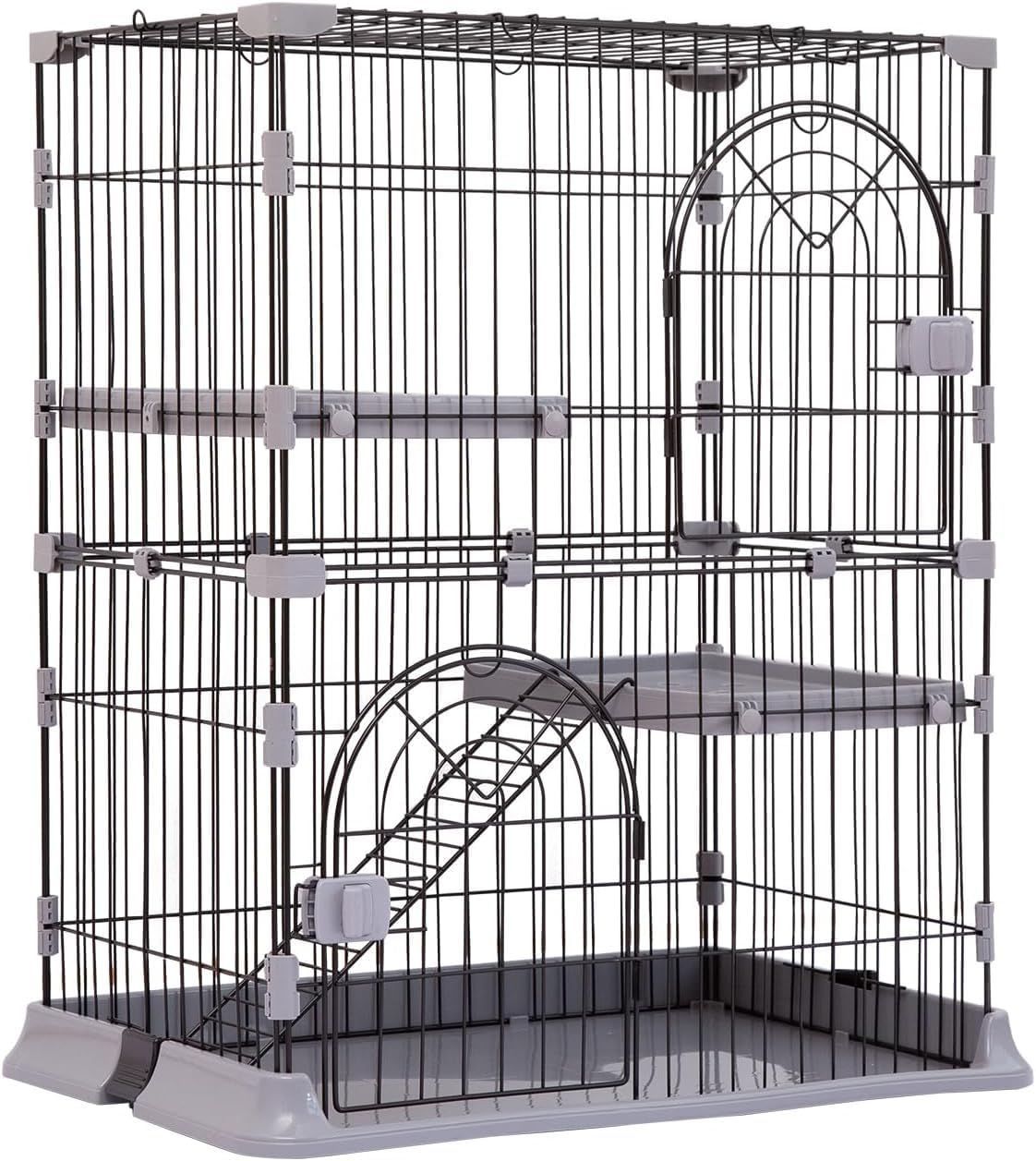 未使用 マイキャット mycat 猫ケージ キャットヴィラ 木製 2段 3階建て