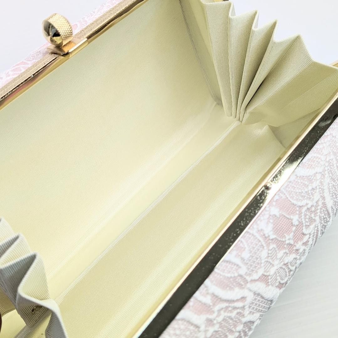 草履 バッグ セット ジャガード ピンク×シルバー フリーサイズ u78-1  