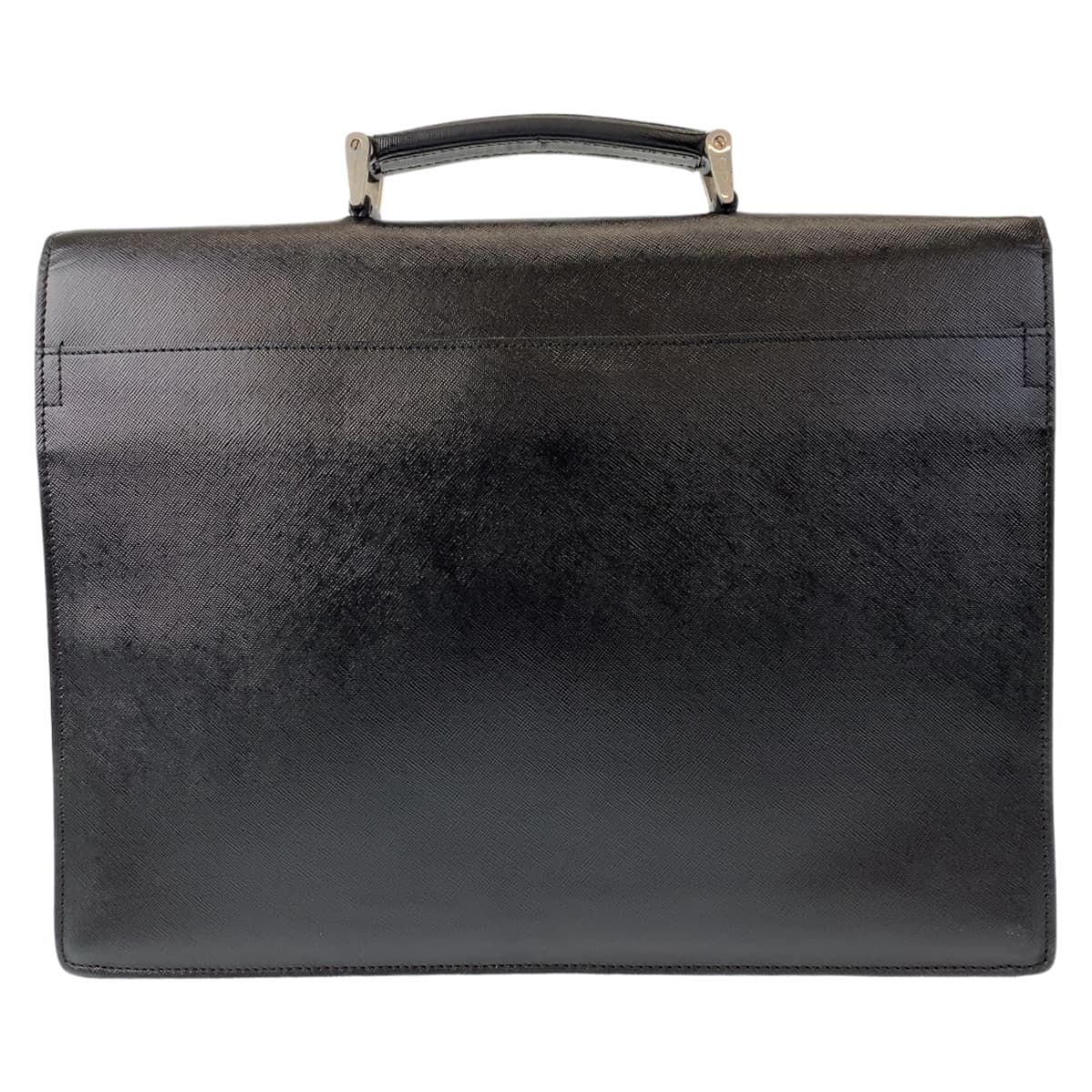 美品 PRADA プラダ サフィアーノ ブラック 黒 シルバー金具 レザー