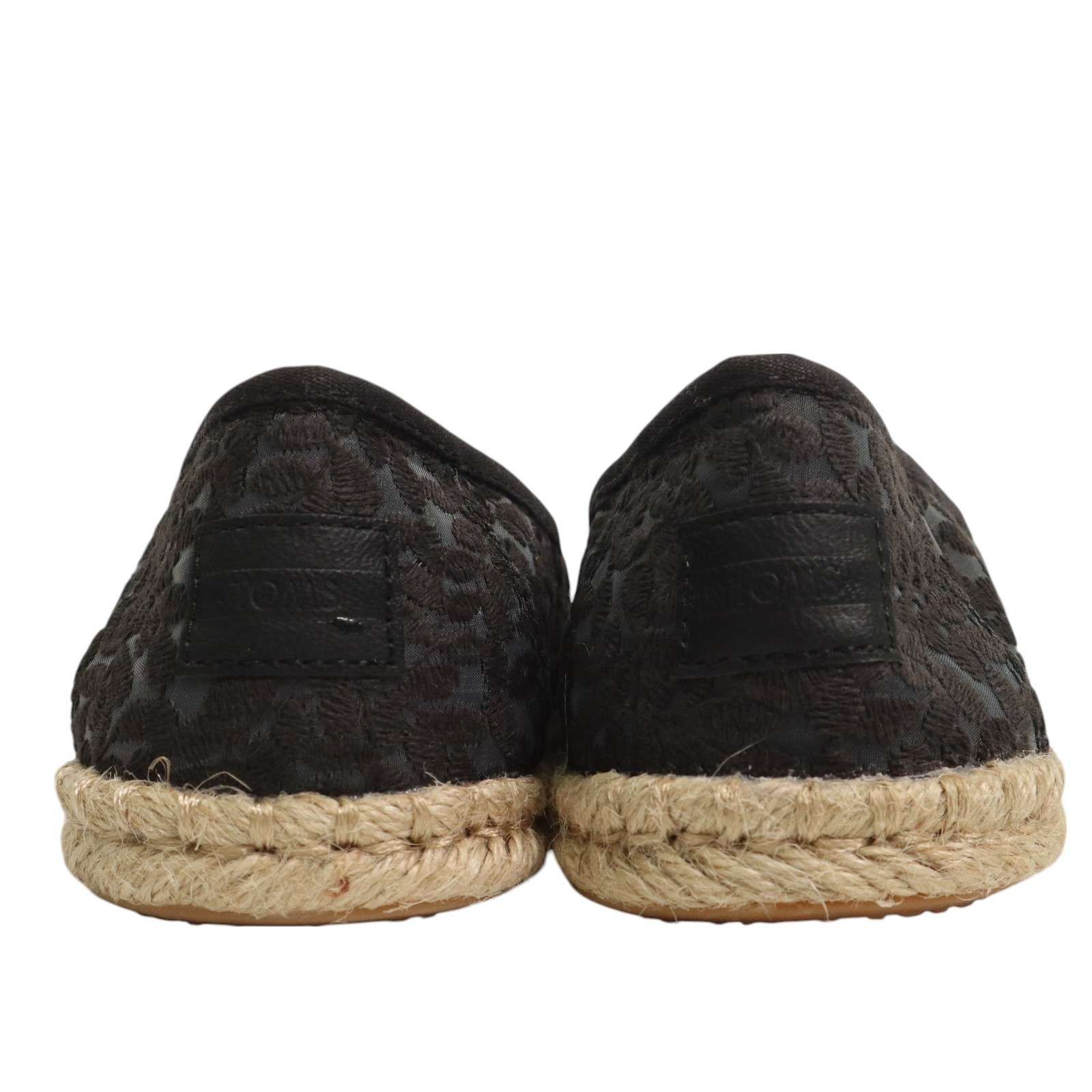 【TOMS】厚底 レース スリッポン エスパドリーユ 美品☆ TOMS トムズ 春夏 ボタニカル レース☆ スリッポン