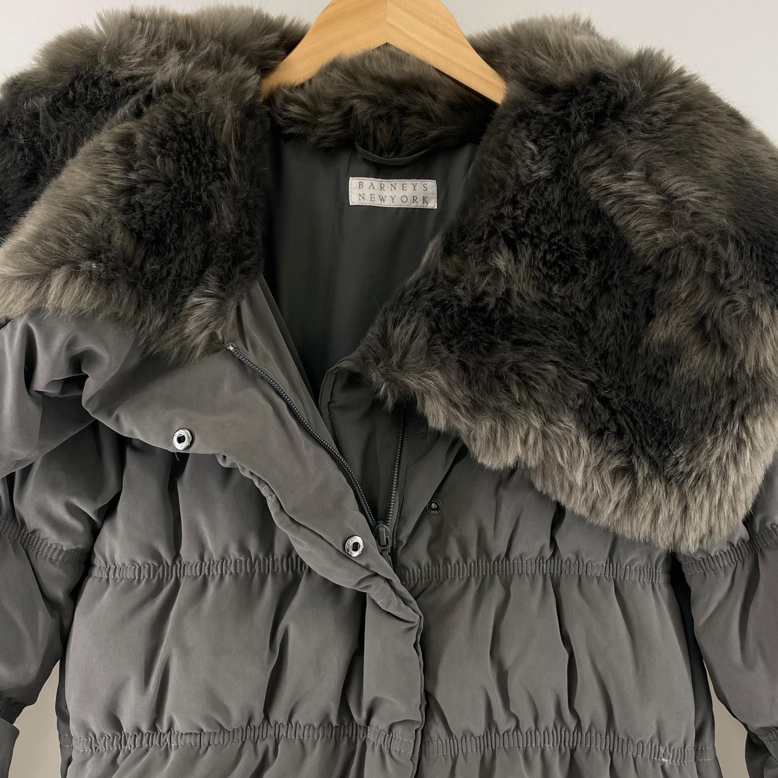 【BARNEYSNEWYORK】ダウンジャケット　アウター　グレー　レディース 極美品 BARNEYS NEWYORK バーニーズニューヨーク 無地 秋冬 AW