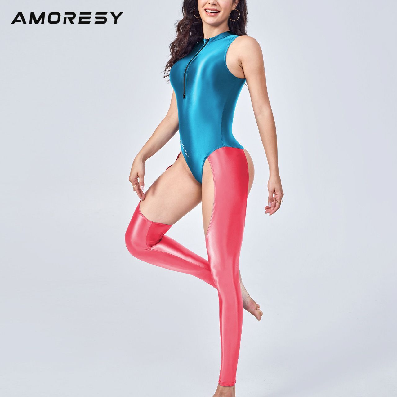 AMORESY アモレシー Freya ボディースーツ 袖なし レオタード