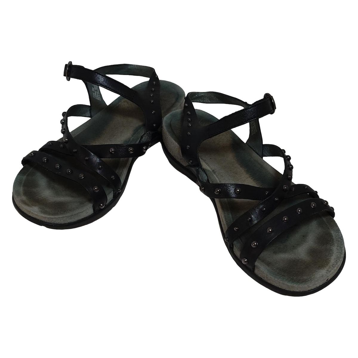DANSKO(ダンスコ) サンダル 38 レディース - 黒 スタッズ レザー