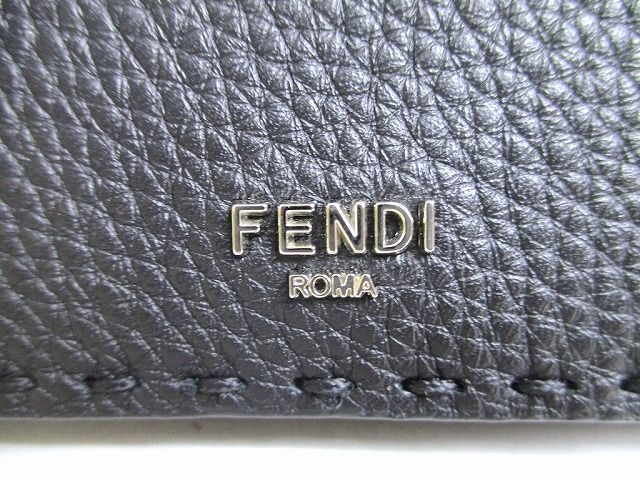 フェンディ FENDI セレリア ブラックレザー カードケース 名刺入れ メンズ レディース 【未使用保管品】