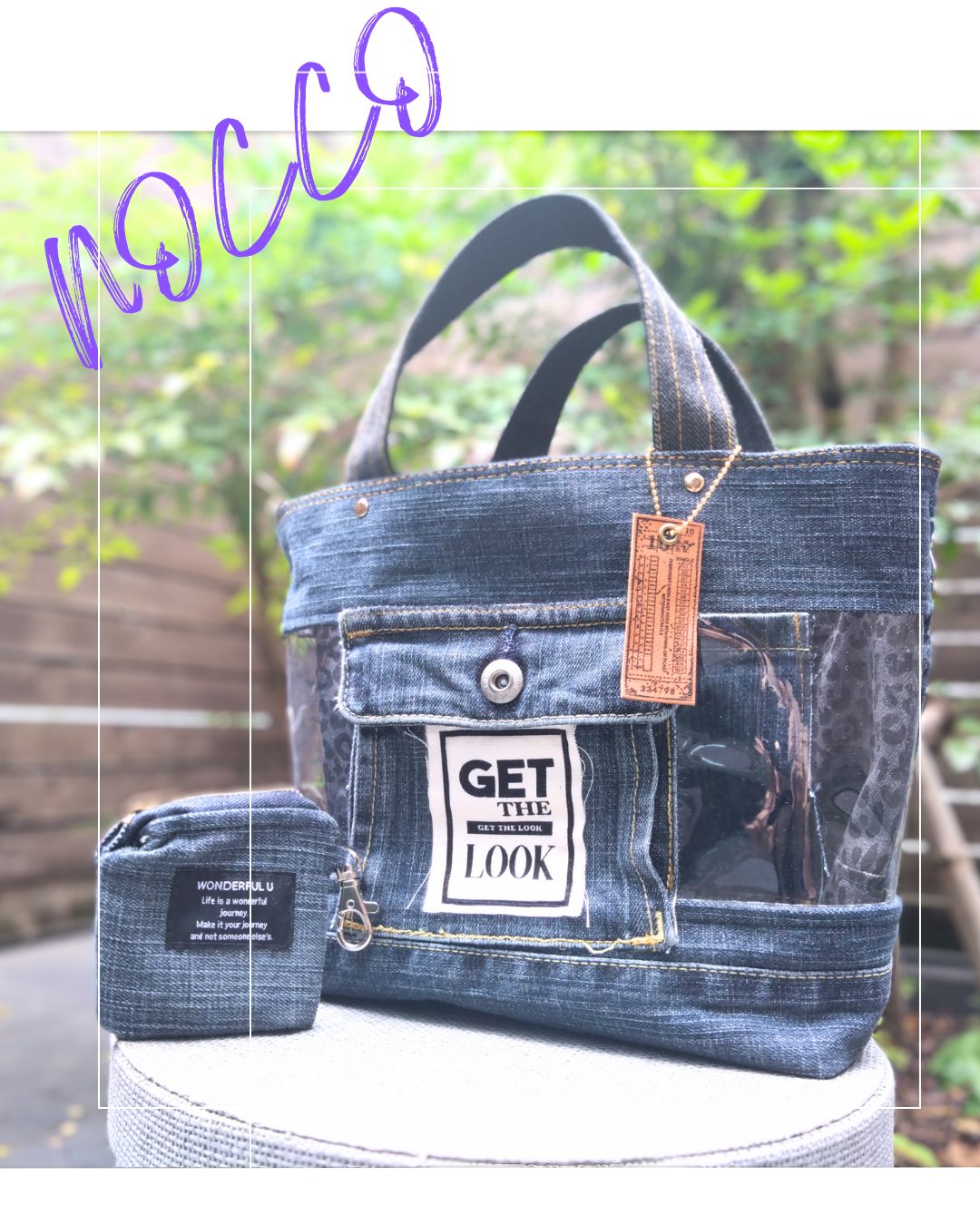 🆕№741【DENIM✖️PVC CLEAR Leopard TOTE BAG❤️】両面可愛い
