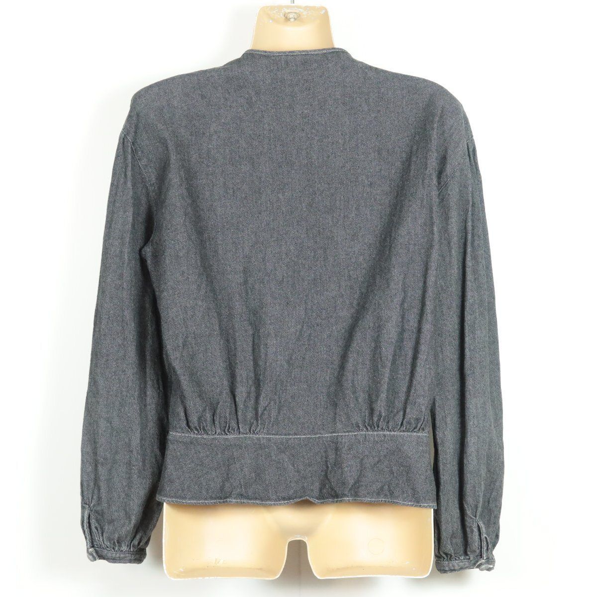 INGEBORG - 美品　INGEBORG フリル&amp;ピンタック　ストレッチデニムブラウス　羽織り 美品 INGEBORG フリル&ピンタック ストレッチデニムブラウス