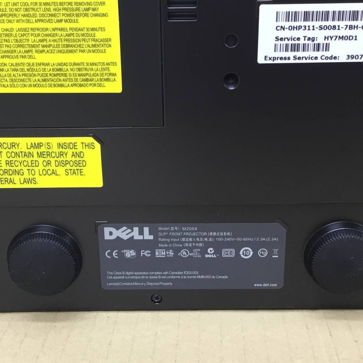 ランプ使用0時間 DELL M209X プロジェクター 2000ルーメン HDMI D-SUB