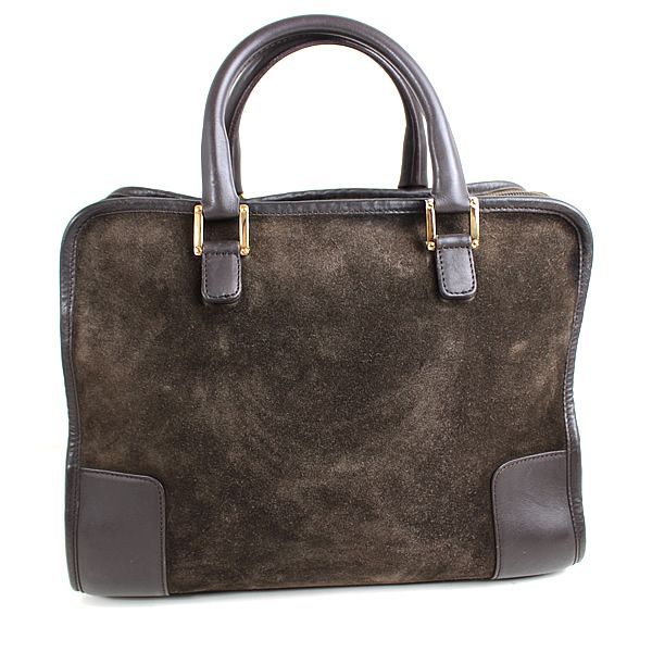 ロエベ LOEWE ハンドバッグ アマソナ スエード×レザー ベージュ バッグ ロエベ LOEWE ハンドバッグ アマソナ スエード×レザー レッド×ブラウン