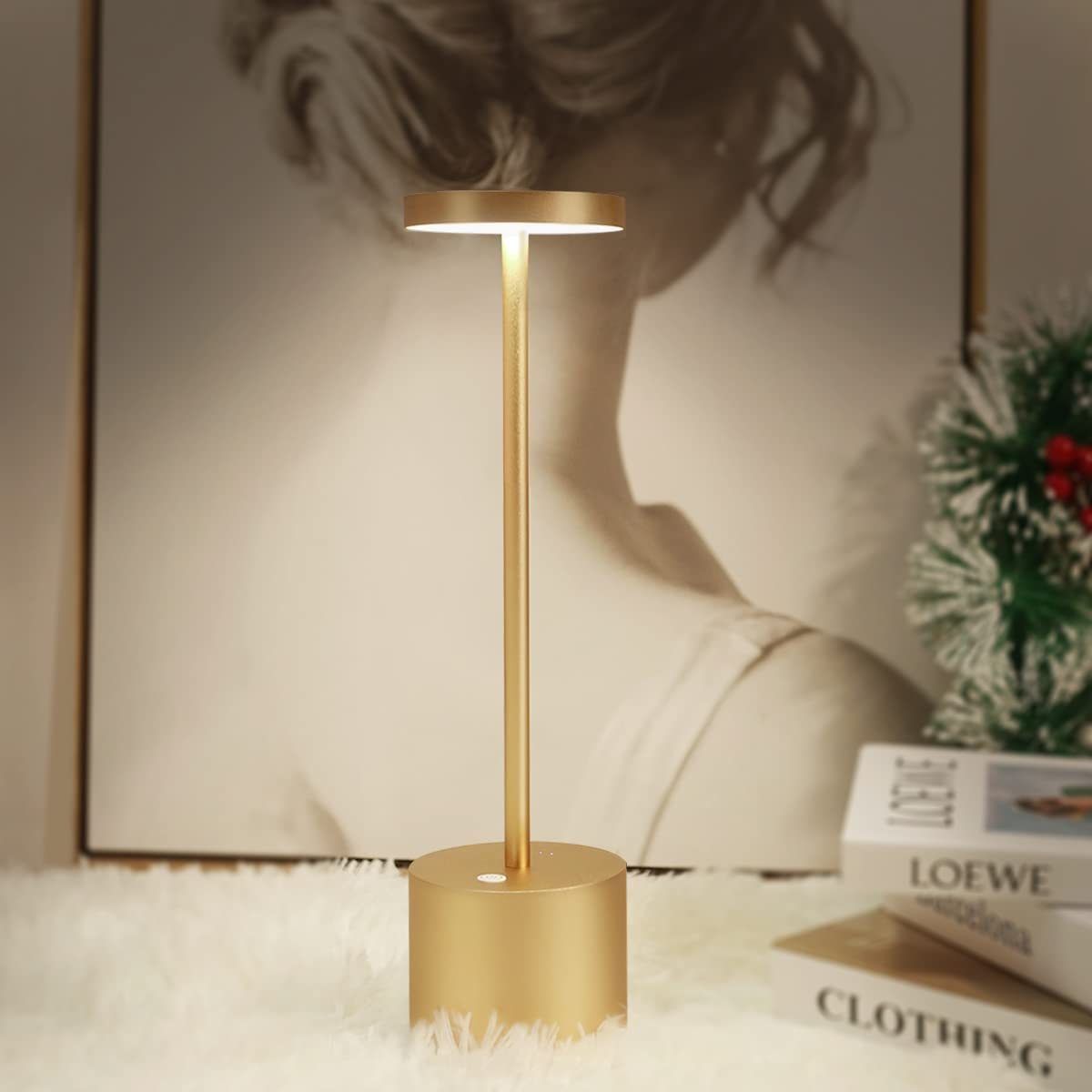 LAC☆Sunflower 海外輸入品 ゴールド テーブルランプ 充電式