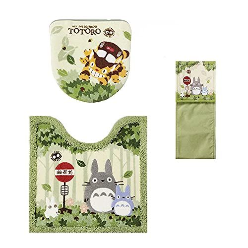 センコー となりのトトロ なかま ジブリ グリーン トトロ 緑 × 3点セット トイレマット 洗浄暖房 便座カバー ペーパーホルダーカバー