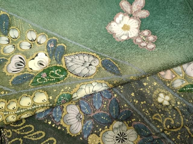 平和屋着物●訪問着　絞り　辻が花　暈し染め　金彩　正絹　逸品　DABB4872ps 平和屋着物○訪問着 辻が花 暈し染め 金彩 正絹 逸品 DAAV3468du