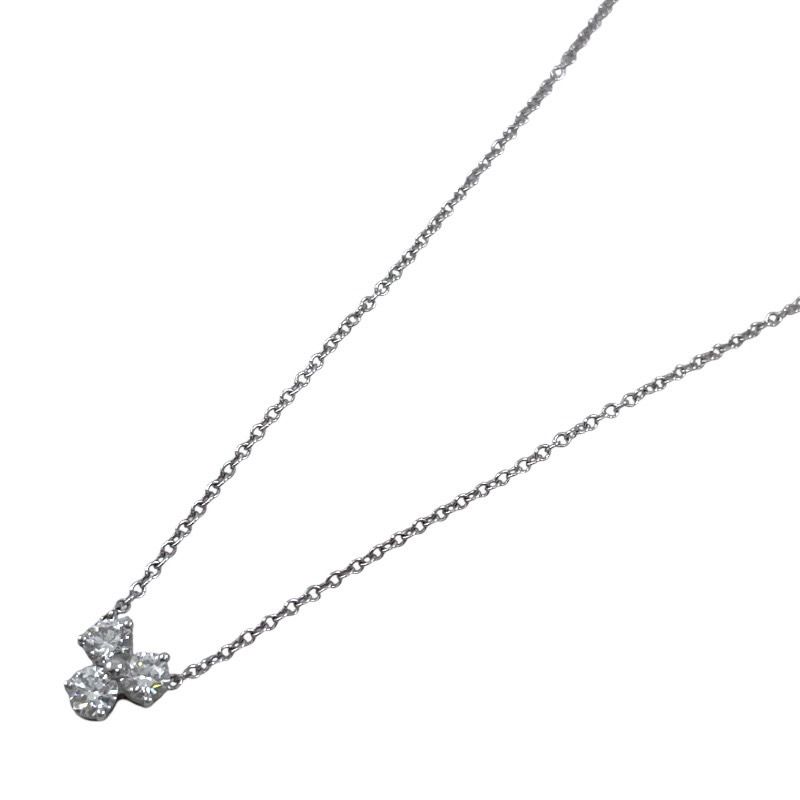 TIFFANY-Co. ティファニー アリア ネックレス Pt950プラチナ レディース 3P ダイヤモンド