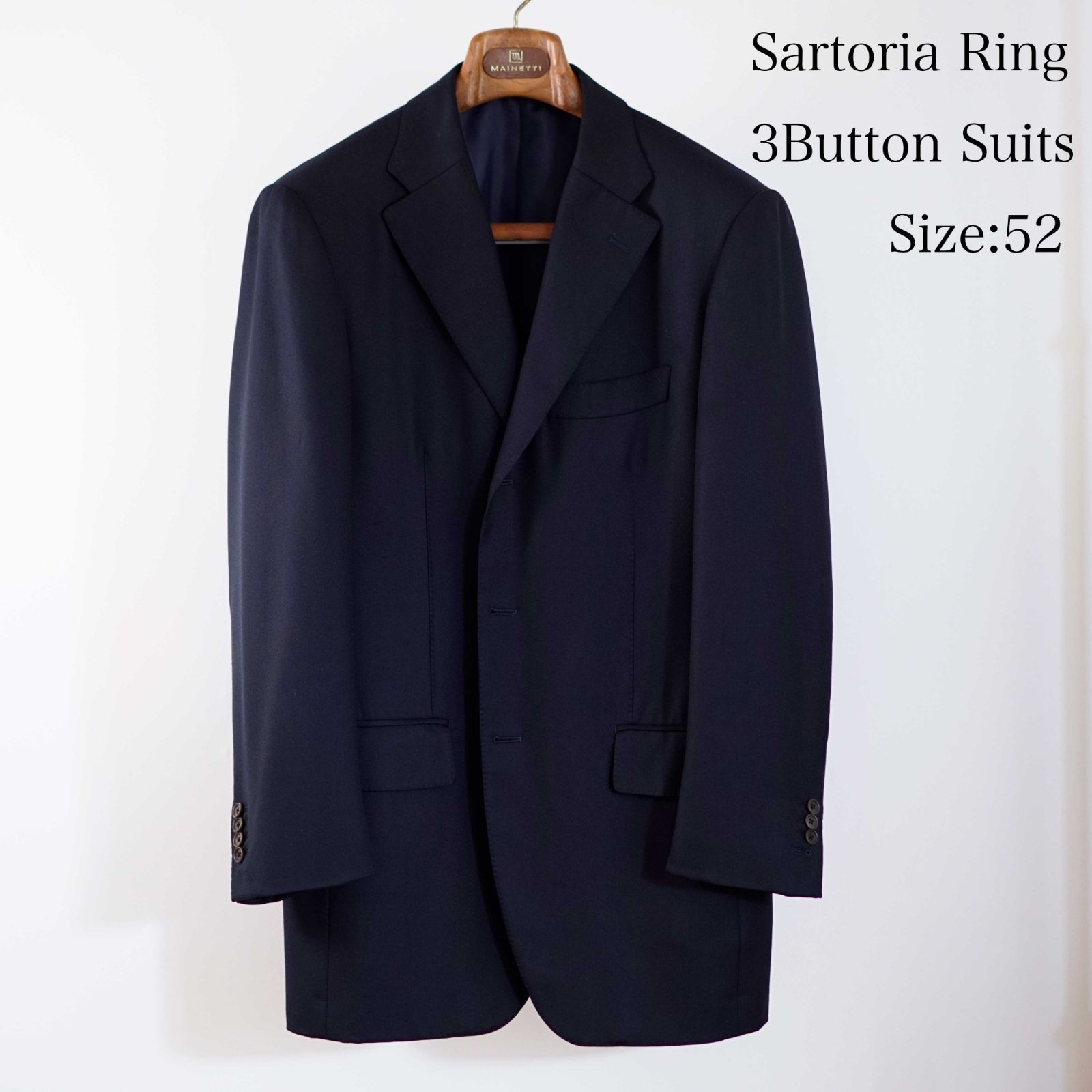 【FROM JAPAN】サルトリアリングスーツ Sartoria Ring サルトリアリング 3ボタンスーツ ネイビー SIZE:52 英国
